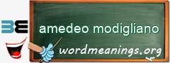 WordMeaning blackboard for amedeo modigliano